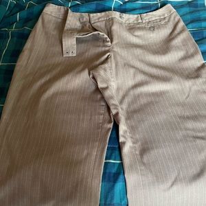 Tan and cream pinstripes trousers